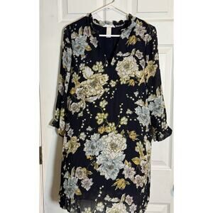 Women's H&M Black Dress With Flowers, Size 8